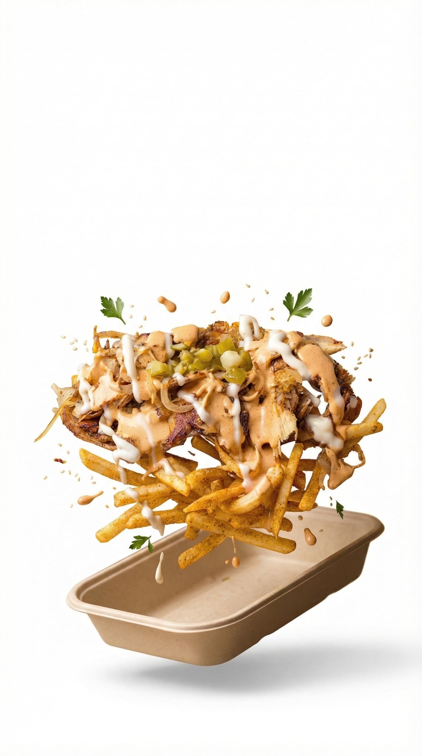 Loaded halal fries at Yafa Hummus