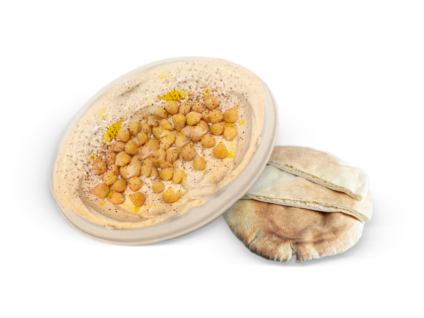 Hummus and pita at Yafa Hummus