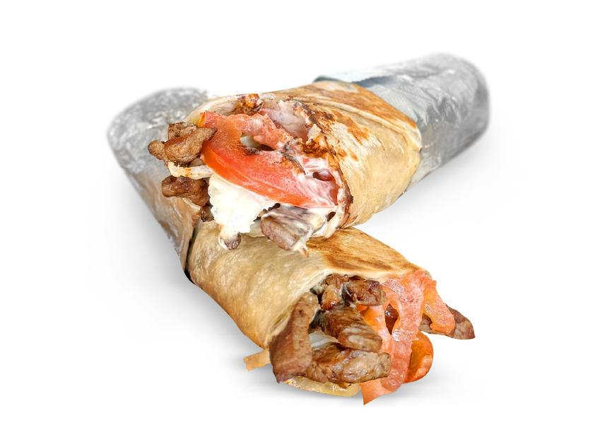 Steak shawarma roll at Yafa Hummus