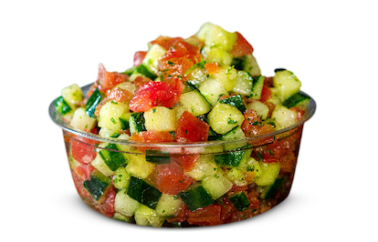Fresh Mediterranean salad chopped in-house at Yafa Hummus